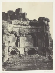 Baalbeck (Heliopolis), sol- og Jupitertemplernes halvcirkel; Syrien