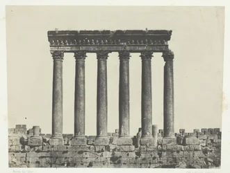 Baalbeck Heliopolis, Colonnade Of The Temple of the Sun, Syrien, 184951, trykt 1852.