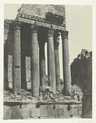 Baalbeck Heliopolis, Jupiters tempel, udsigt fra den sydøstlige vinkel, Syrien, 184951, trykt 1852.