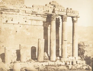 Den vestlige søjlegang af Jupitertemplet ved Baâlbek Heliopolis, 15. september 1850.