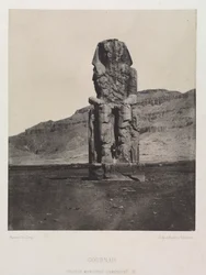 Kolossal monolit af Amenhotep III, Gurnah, 1849-1851.