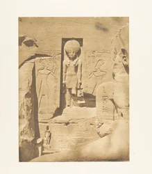 Dekoration des Eingangs des großen Spéos von Abousembil (Der Gott Phré empfängt die Opfergaben von Ramses dem Großen)