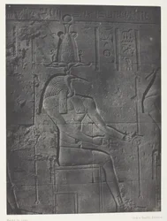 Det store Isis-tempel i Philoe, Tôth Ibiocéphale; Nubien, plade 79 fra albummet "Egypte, Nubie, Palestine et Syrie" (1852)
