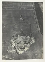 Ibsamboul, Colosse Occidental Du Spéos De Phrè; Nubien, plade 107 fra albummet "Egypte, Nubie, Palestine et Syrie" (1852)