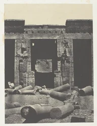 Medinet-Habou, den østlige del af Peristyle af Ramses-Méiamoun-paladset; Theben