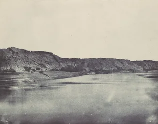 Nubien. Eastern Bank of the Nile Village of Bab. Udsigt taget syd for Filoe, 1850.