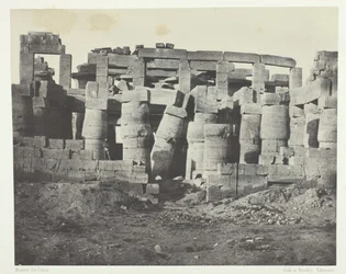 Karnak Palace, Hypostyle Hall taget mod nord, Theben, 184951, trykt 1852.