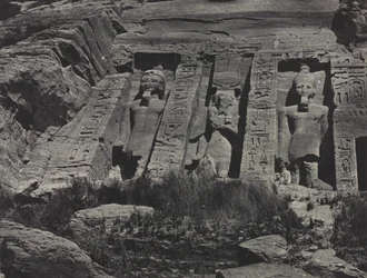 Den sydlige del af Hathors klippeudskårne tempel, Abu Simbel
