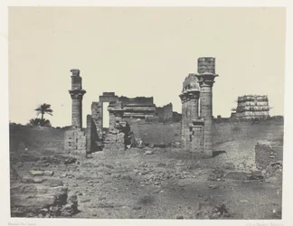 Templet i Hermontis, Øvre Egypten, plade 63 fra albummet "Egypte, Nubie, Palestine et Syrie" (1852)