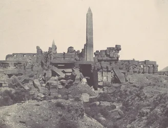 Theben. Karnak Palace. Granit Sanctuary and Hypostyle Hall, 1850.