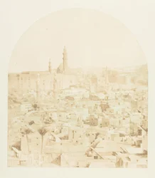 Generelt billede af Kairo, taget fra Tegloun-moskeen, december 1849-januar 1850.