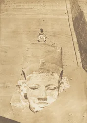Den vestligste kolos af Temple of Re, Abu Simbel, 1850.