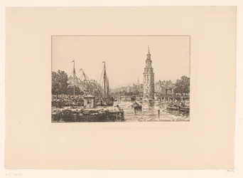Udsigt over Montelbaanstoren i Amsterdam Tour de Montalban Amsterdam