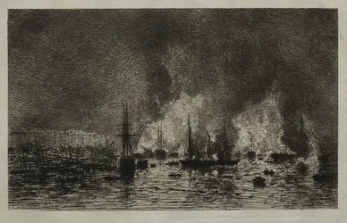Brand i havnen i Bordeaux