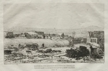 Kunstneriske minder om belejringen af ​​Paris: Bastiene 66. Indvendig side af Porte De Versaille....