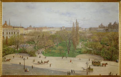 Rådhusparken set mod det nye kejserlige palads, Wien