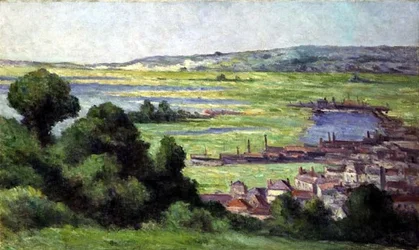 Udsigt over Honfleur (olie på lærred)