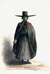 Missionaire au Perou, ca. 1840 (akvarel)