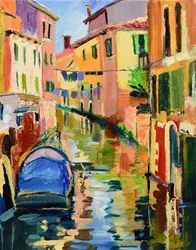 Den farverige kanal i Venedig