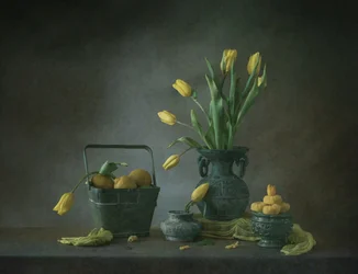 Gyldne tulipaner og citroner