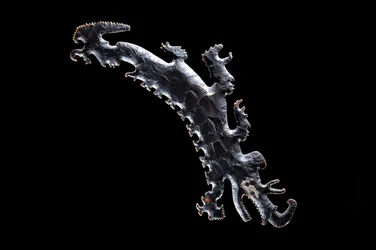 Excentrisk flint, der forestiller en krokodillekano med passagerer, c.A.D. 600?-900 (flint)