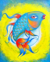 Fisk, januar 2021 (oliemaleri)