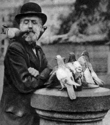 Pigeons of St Pauls med en vagrant, London, 1926-1927.