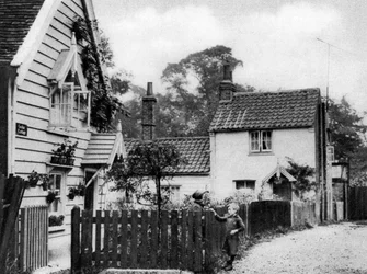 Træhytter af Hadley Green, London, 1926-1927.