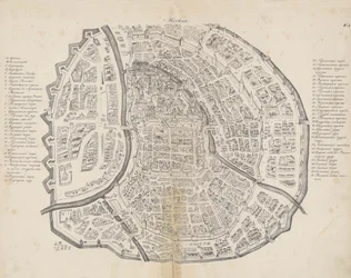 Kort over Moskva. Fra: Augustin von Meyerberg og hans rejse til Rusland, 1661.