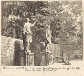 Statuer af Merkur og Flora, Dukedi Soras haver, Frascati