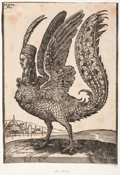 Uidentificeret mytisk dyr, harpy eller sirene