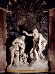 Marmorskulptur, der forestiller Kristi dåb, St Johns katedral, Valletta. Malta