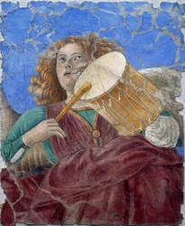 Musikskabende engel. Omkring 1480
