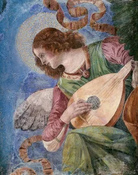 Musikskabende engel. Omkring 1480