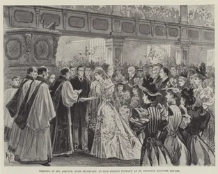 Bryllup af hr. Asquith, indenrigsminister, til Miss Margot Tennant, på St George