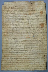 Dokument skrevet af Wadomir (Uuademir) og hans kone, Ercamberta, ca. 690-691 (pen og blæk på vellum)