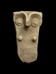 Håndtag fra en krukke arbejdede som modergudinde, Early Dynastic III (bagt ler)