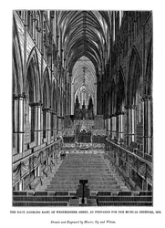 Skibet ser øst for Westminster Abbey, 1843