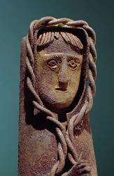 Lysestage med en Jesus-figur (metal) (detalje af 229281)