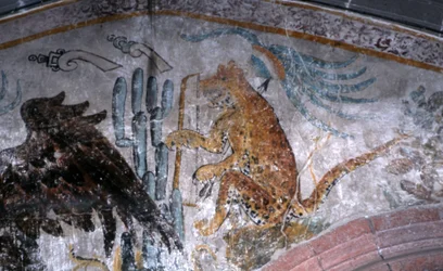 Detalje af et vægmaleri (fresko)