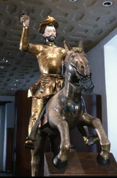 Rytterstatue af St. James (malet træ)