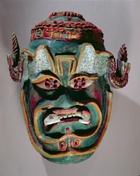 Rituel maske af Santiago, anvendt i den mexicanske dans om maurerne og de kristne