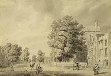 St Johns College, Oxford (pen & blæk og vask)