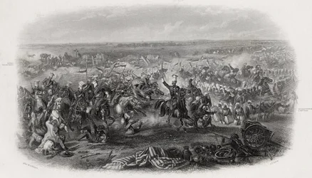 Slaget ved Aliwal, Indien, 28. januar 1846, indgraveret af J.J. Mandskab