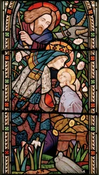 Nativity, ca. 1860 (farvet glas)