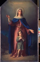 Martyren Cyr af Tarsus (eller Antiokia) (død omkring 304) og hans mor Sainte Julitte (eller Juliette) (død omkring 304) - Martyr Cyricus af Tarsus og hans mor Julita - Maleri af Mikhail Ivanovich Skotti (1814-1861) , olie på lærred. Russisk kunst 1800-tall