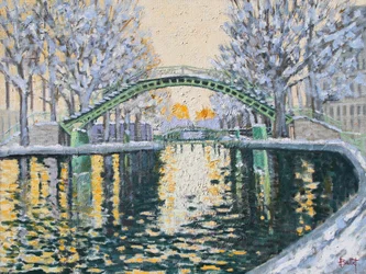 Canal Saint Martin en Hiver, 2003 (olie på plade)