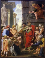 Sankt Paulus og Sankt Barnaba nægter guddommelig hæder i Lystra (eller Lystra, byen Lykaonien, koloni i Romerriget, i Anatolien, tæt på det nuværende Konya). Joseph med tilnavnet Barnaba eller Barnabas (død omkring 75), helgen og apostel for Kirken, h.