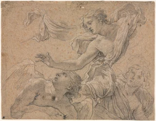 Studier af engle recto, 1655-1660.
