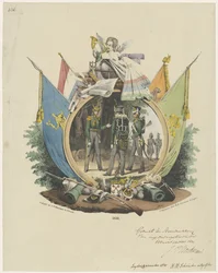 Medaljon med frivillige jægere fra Leiden Universitet, 1830